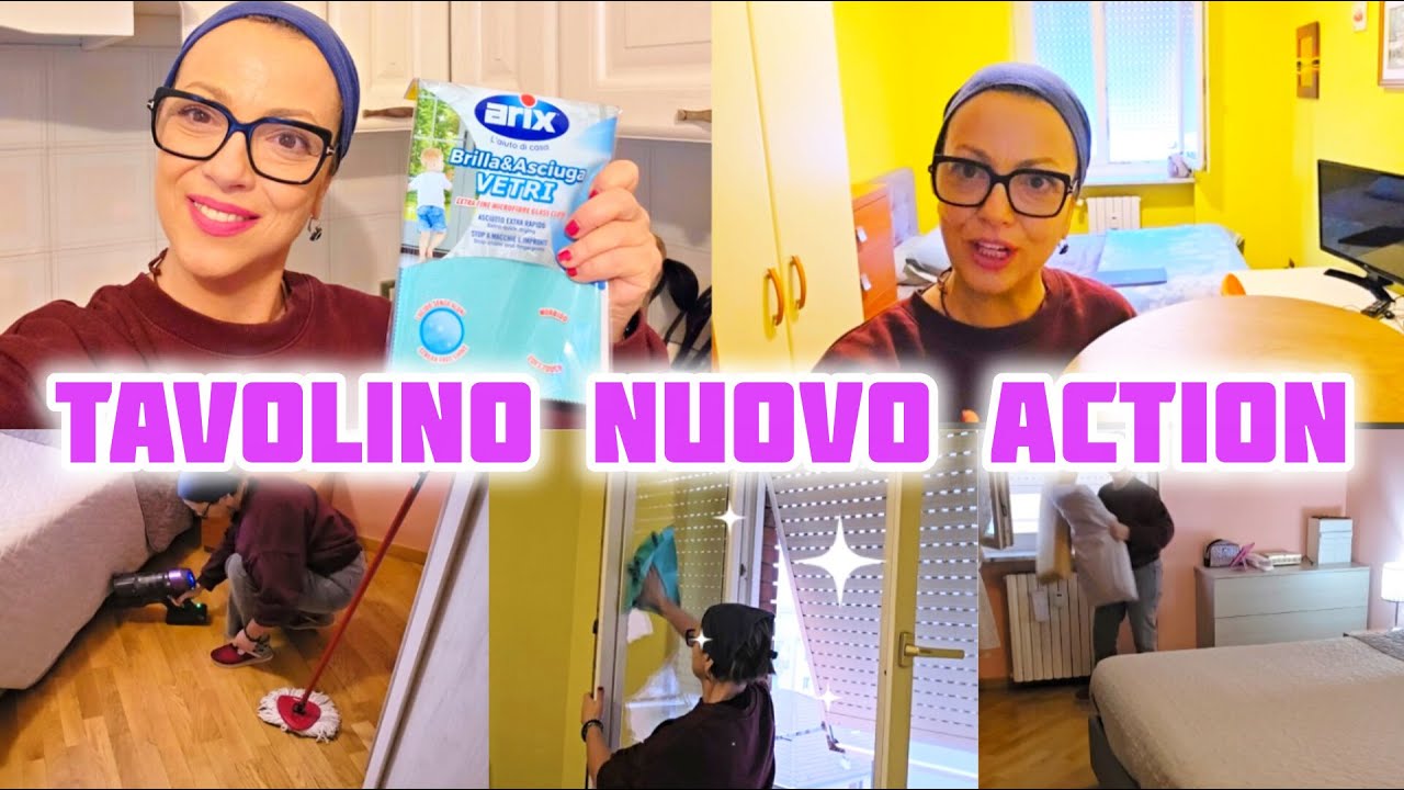 SITUAZIONE...TAVOLINO ACTION/PROVO UN NUOVO PANNO X I VETRI/PULIZIE CAMERE😱