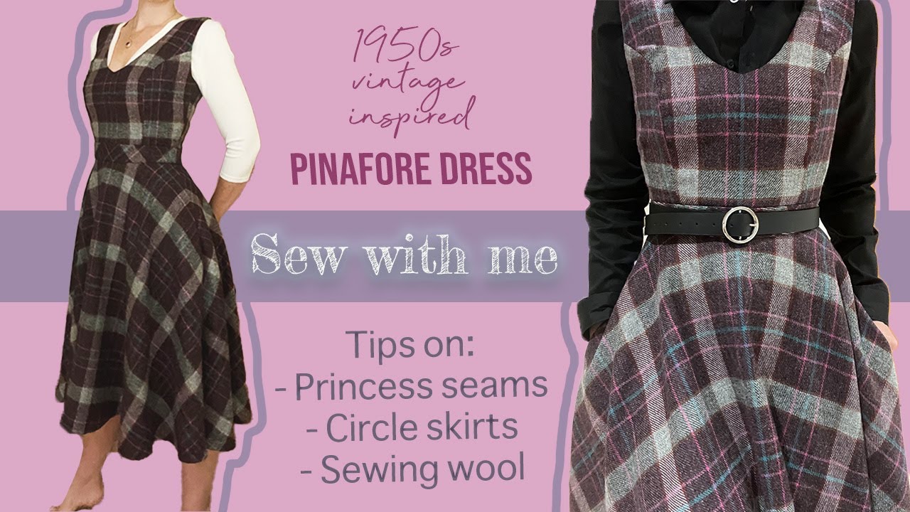 Vintage style Pinafore Dress | 1950s Jumper Dress | Sew with me