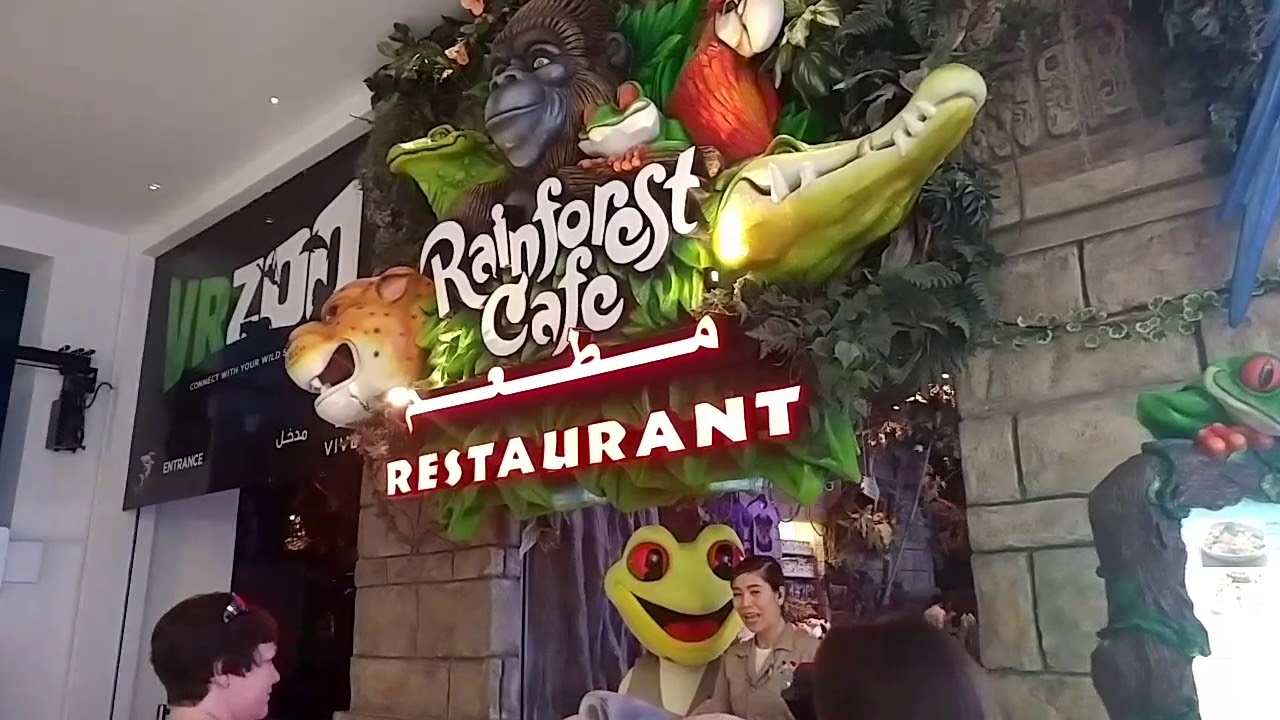 Unique Rainforest Cafe, Dubai Mall, The Worlds Largest Mall, Dubai, United Arab Emirates 2017
