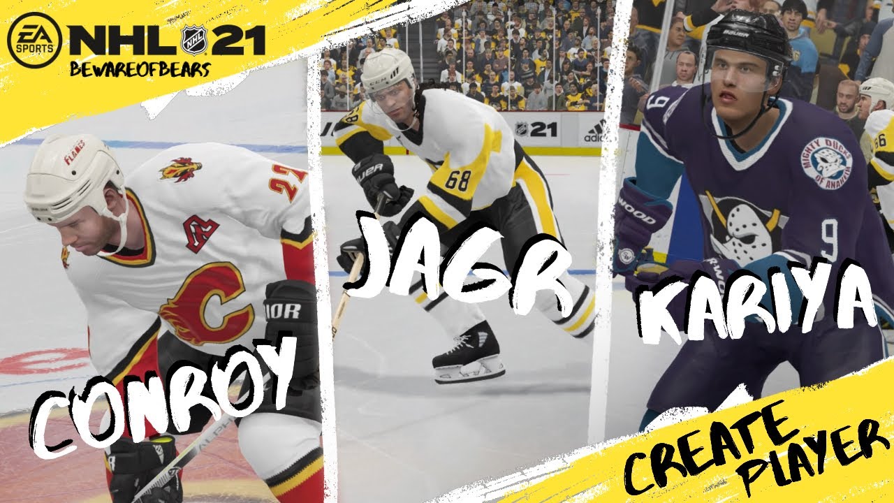 NHL 21 | Craig Conroy, Jaromir Jagr and Paul Kariya (Create Player) [Gameplay]