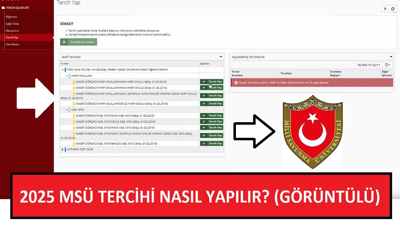 2025 MSÜ TERCİHİ NASIL YAPILIR? (GÖRÜNTÜLÜ ANLATIM) MSÜ TERCİH 2025