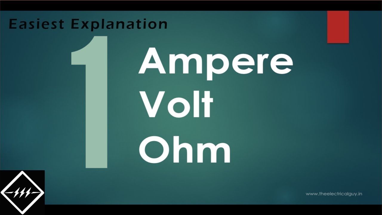 What is 1 Ampere, 1 Volt and 1 Ohm ? Easiest Explanation | TheElectricalGuy