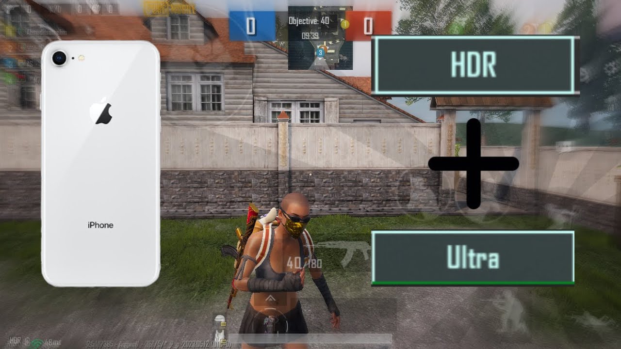 جربت العب باعلى دقة (HDR) على جهاز الايفون 8 العادي😱🔥 - هل يوجد لاق؟ | pubg mobile