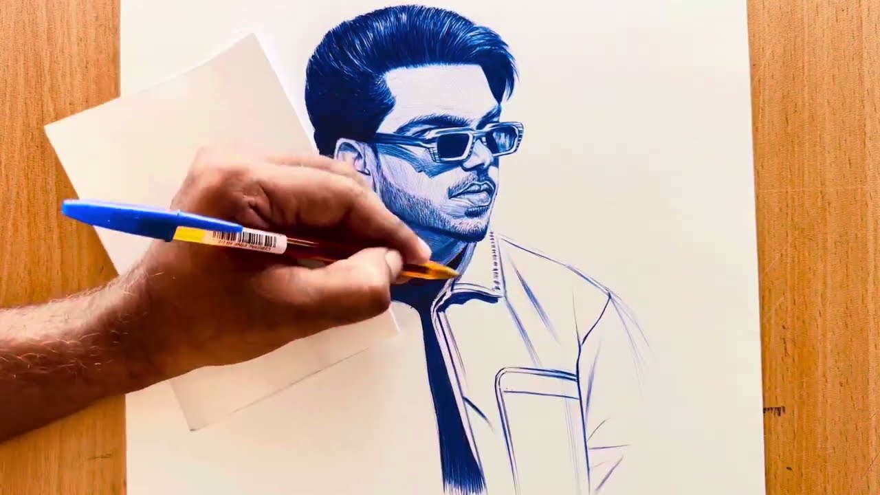 Sabba punjabi singer beautiful drawing | pen amazing drawing | Timelapse drawing video 