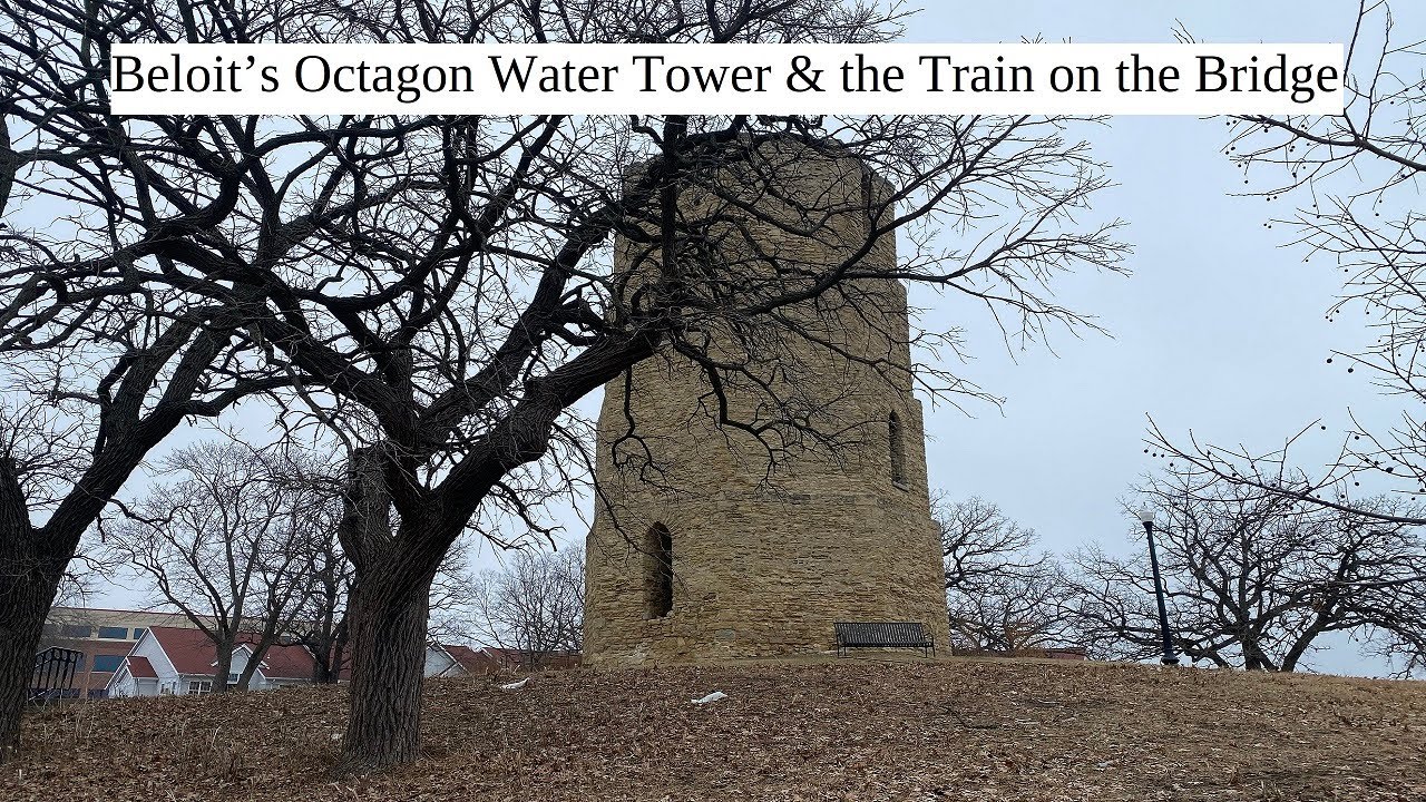 Beloit’s Octagon Water Tower & the Train on the Bridge