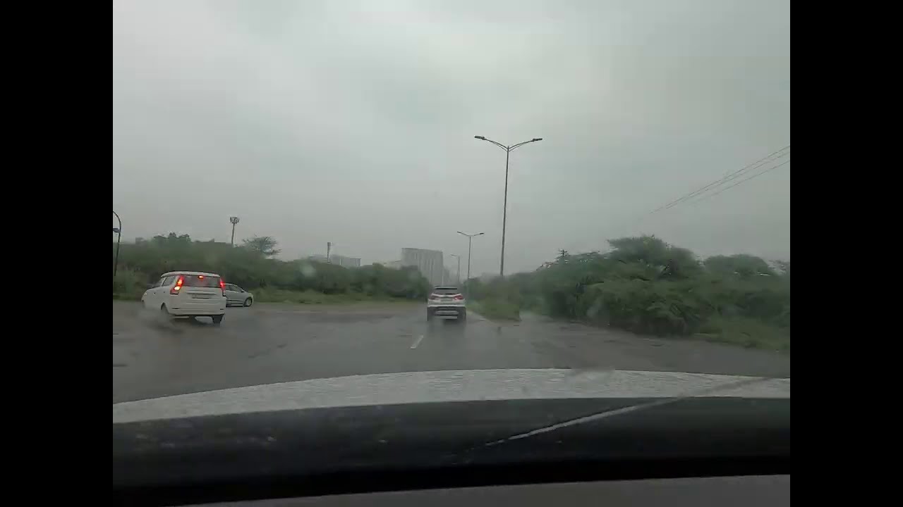 Enjoying a drive in lush green Gurugram during monsoon!