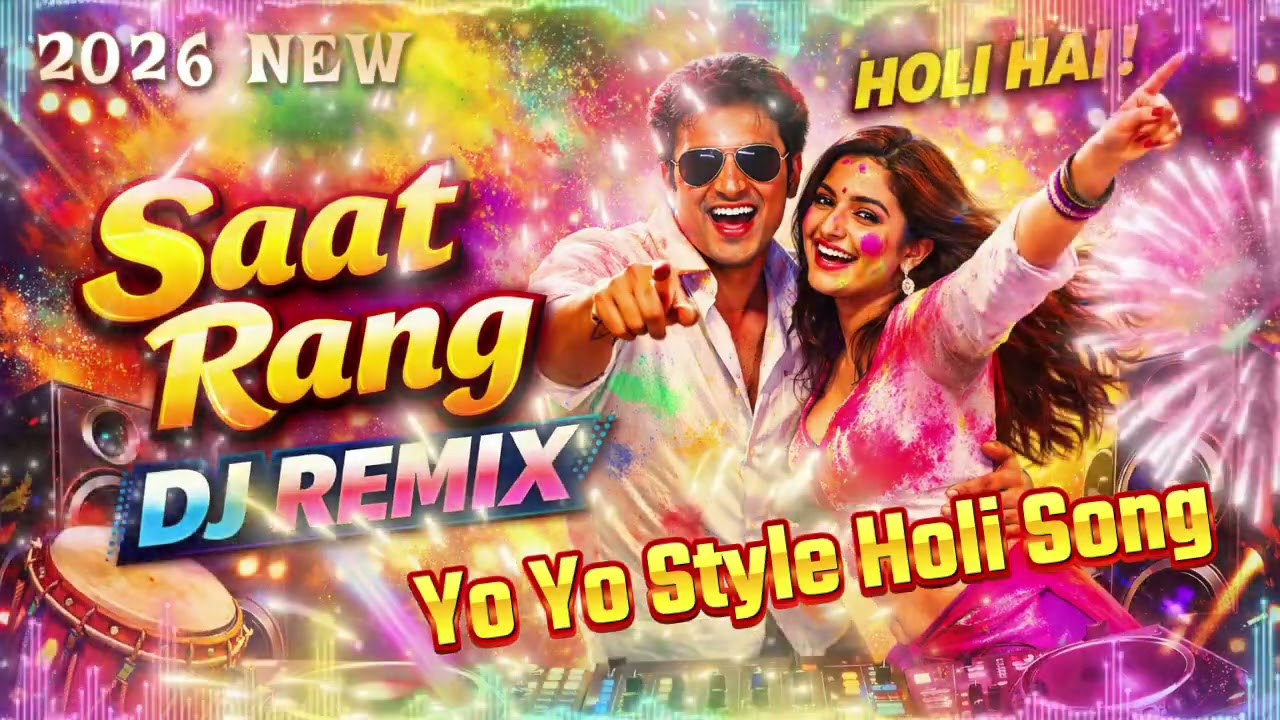 Saat Rang DJ Remix 2026 🎧💣 Yo Yo Style Holi Hai! 💣| Full Power Bass Mix 🔊🔥