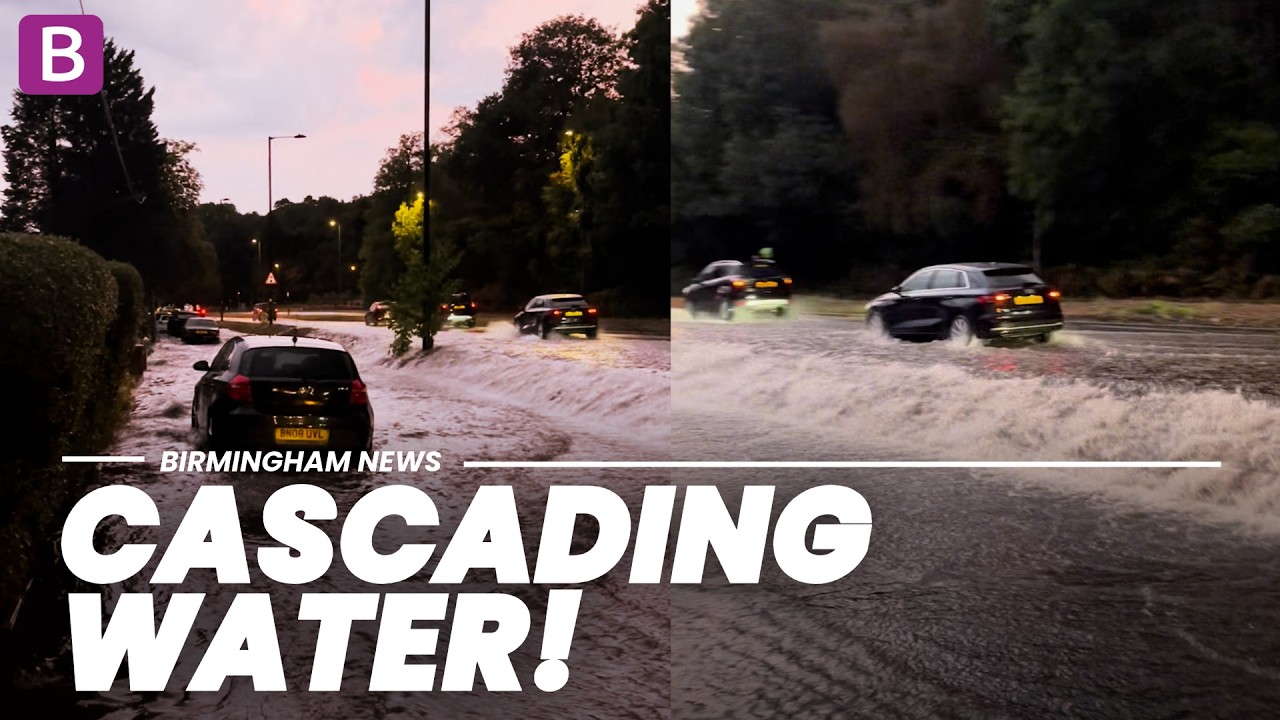 Dramatic footage shows flooding on Queslett Road in Birmingham