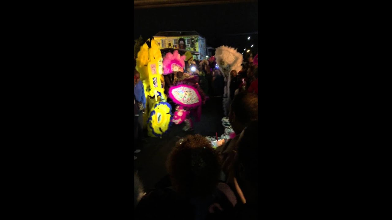 Black Feathers Big Chief Corey Meeting Fi Ya Ya Chief Vic-St. Joseph Night