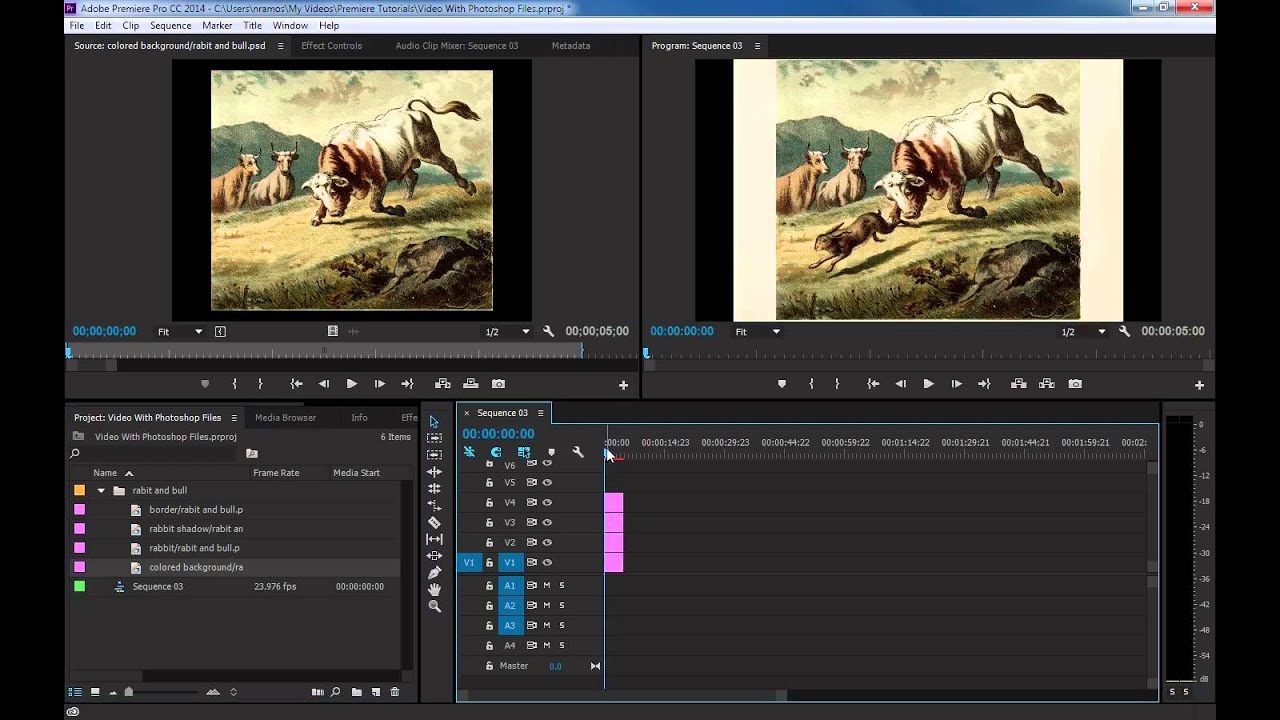 Importing Photoshop PSD files into Premier Pro