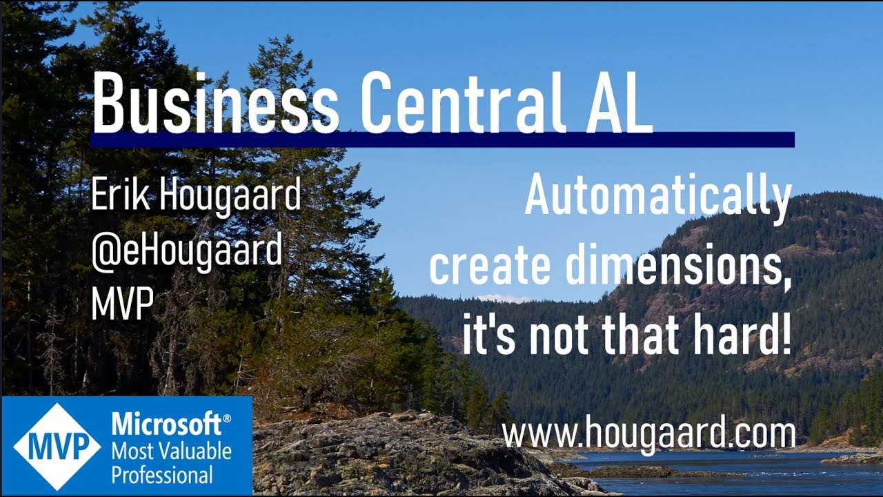 Automatically create dimensions, it's not that hard in AL and Business Central