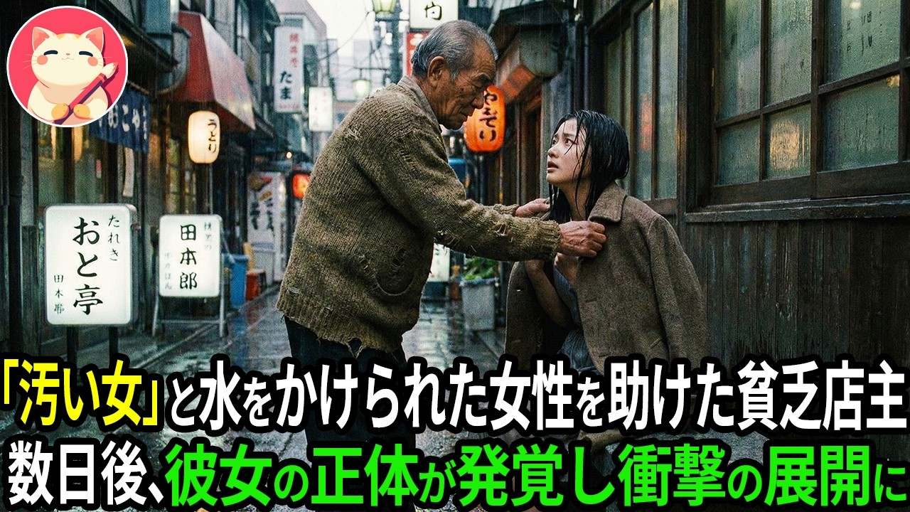 「私みたいな汚い女を…」路地裏で水をかけられた女性を助けた68歳のパン屋店主。数日後、閉店寸前の店に黒塗りの高級車が現れて…