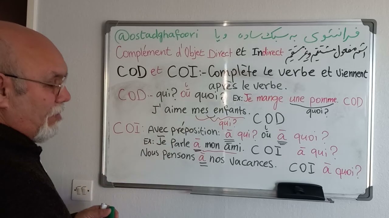 COD: Qui? ou Quoi?. COI: à qui? Ou à quoi? COURS DE FRANÇAIS A1-A2.