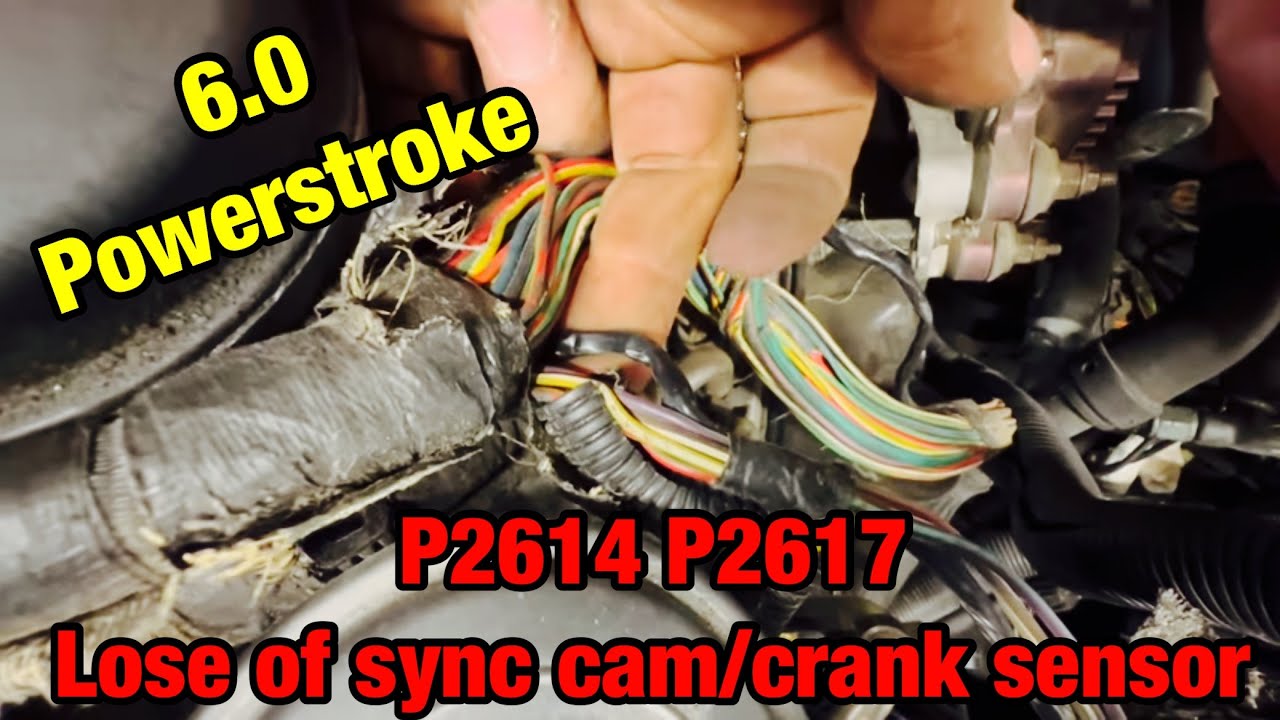 6.0 Powerstroke p2614 p2617 потеря синхронизации, соединительный провод датчика кулачка, датчик к...
