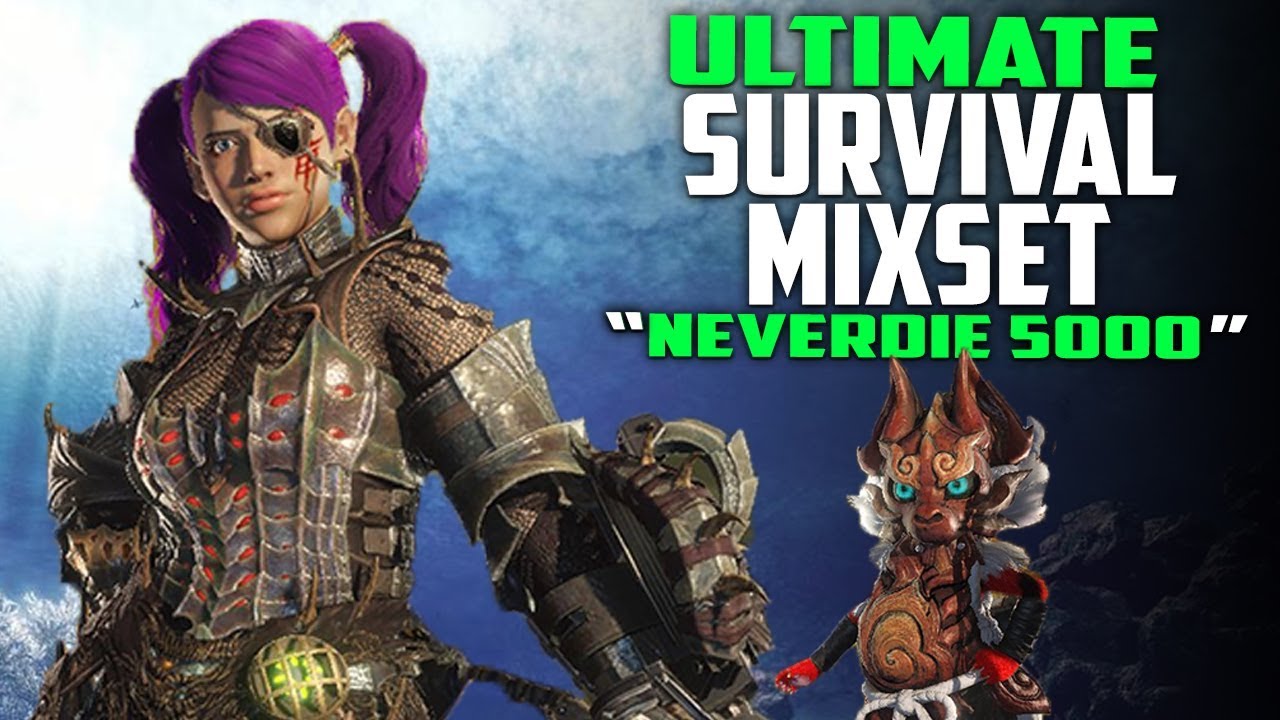 🚩 ЛУЧШИЙ билд для выживания! NEVER DIE 5000! Любое оружие! Сборки брони Monster Hunter World