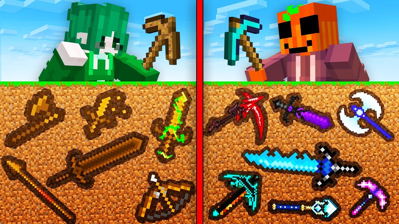 Encontramos las ARMAS más RARAS Bajo Tierra en Minecraft!