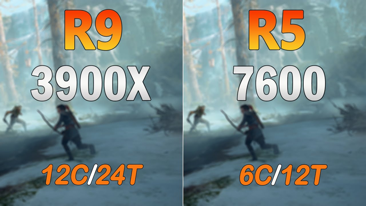 AMD Ryzen 5 7600 vs Ryzen 9 3900x - 8 Benchmarks  Test