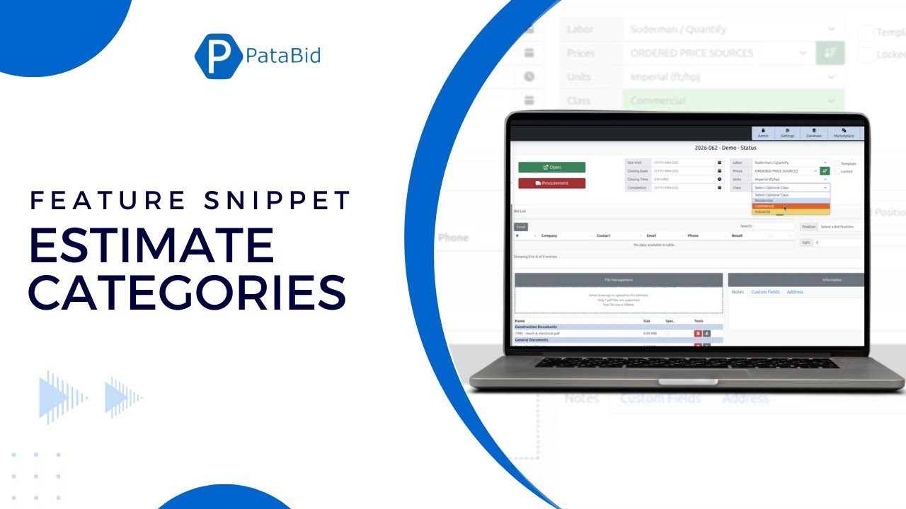 Estimate Categories Feature | How to Bid Electrical Work