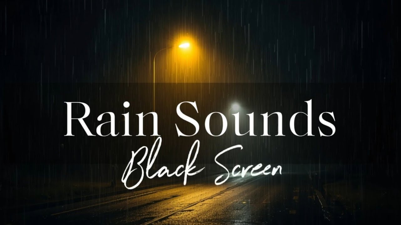 2 Hour Heavy Rain Black Screen — Deep Sleep Rain Sounds