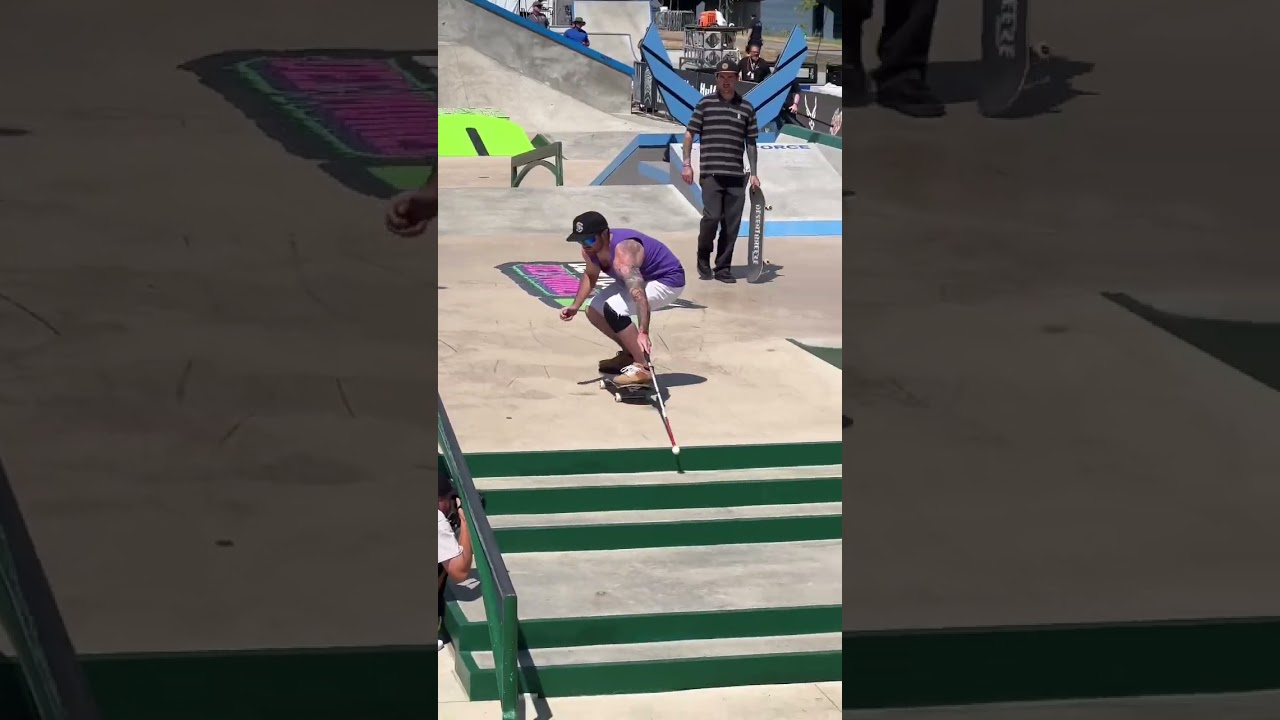 🦯🛹 Adaptive Skateboarder Justin Bishop at the 2022 Dew Tour #skateboarding