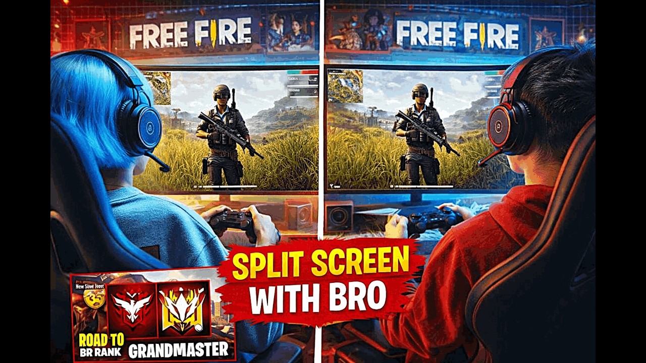 Free fire Splitscreen with my brother | Getting back to mobile games to see if they are still good