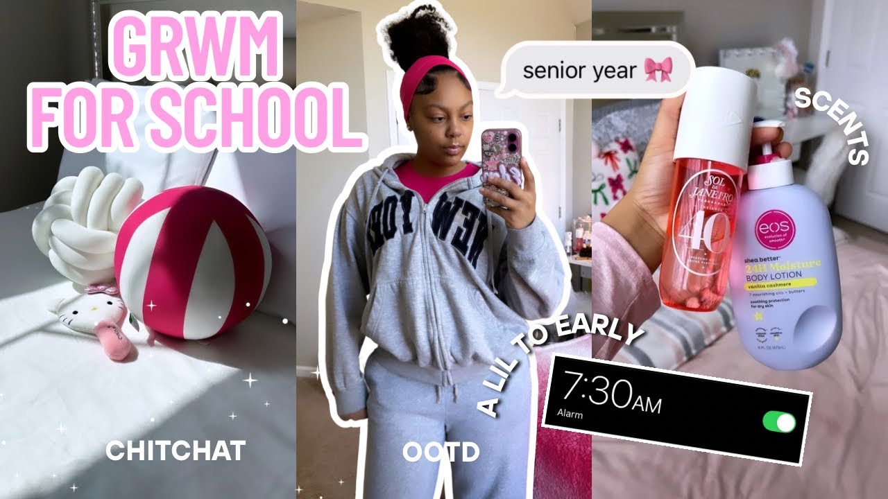 Waking Up at 7:30 AM as a Senior | GRWM for School (relatable)