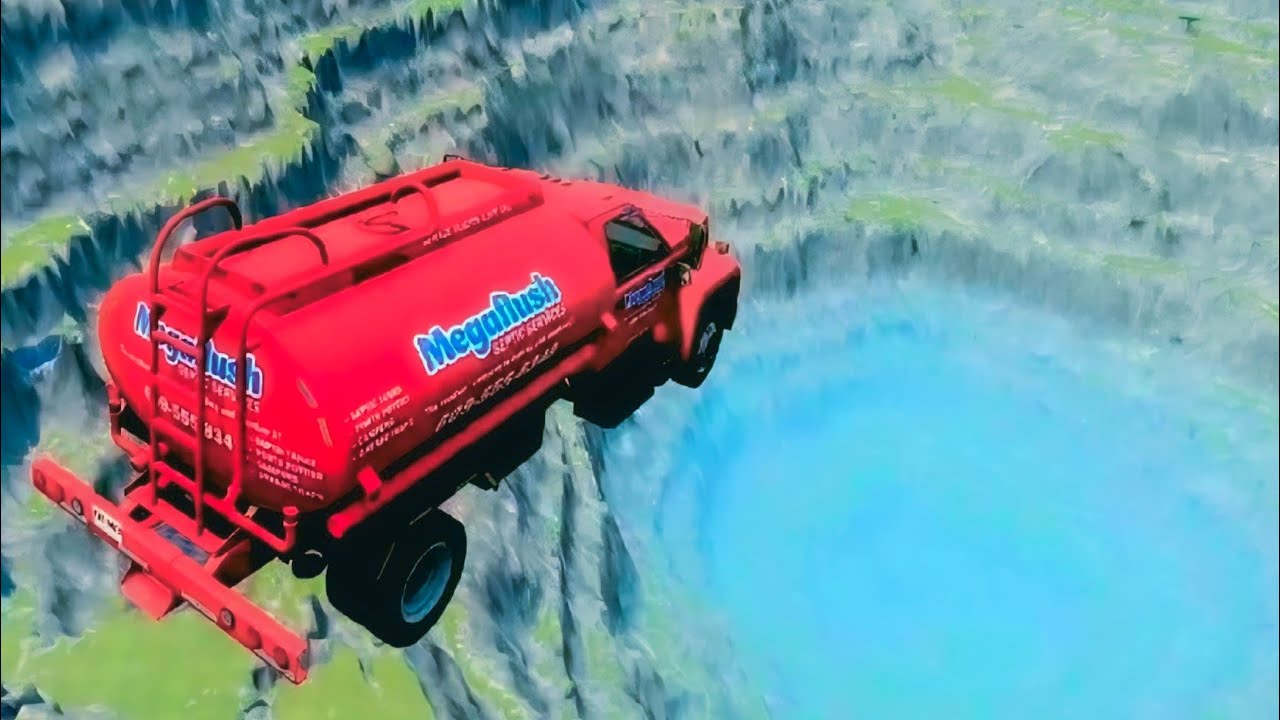 🔥 Mega Pit Crash Test in BeamNG Drive #1 – Insane Car Falls!