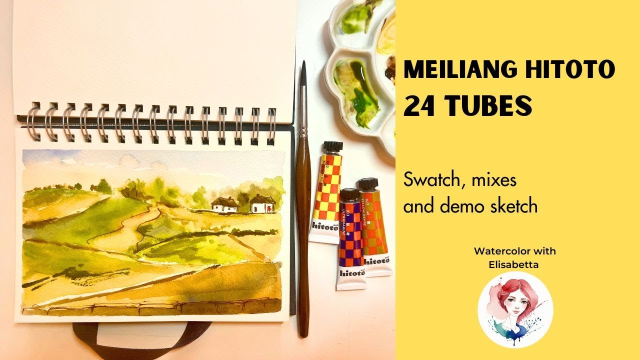 New Meiliang Hitoto watercolor tubes. Review and some painting.