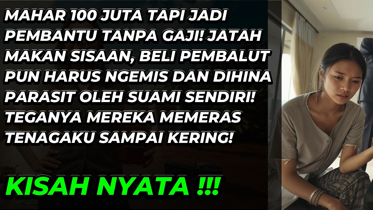 CERITA RUMAH TANGGA: MAHAR 100 JUTA TAPI CUMA JADI PEMBANTU TANPA GAJI? KISAH NYATA ISTRI YANG KUAT
