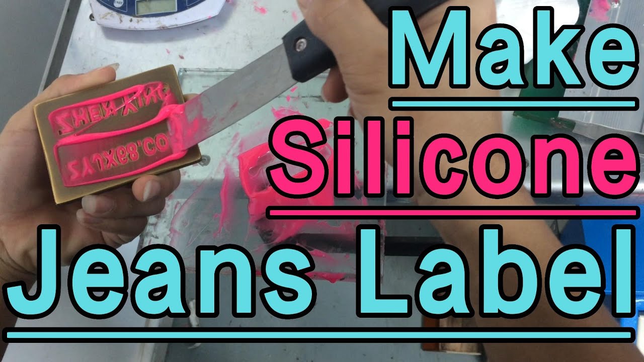 How to make silicone label on jeans, 2 head silicone label/logo shaping machine