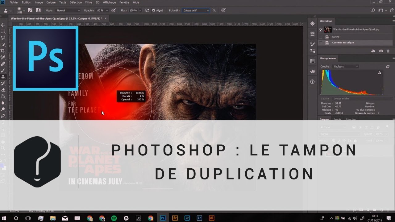 Photoshop : utiliser le tampon de duplication