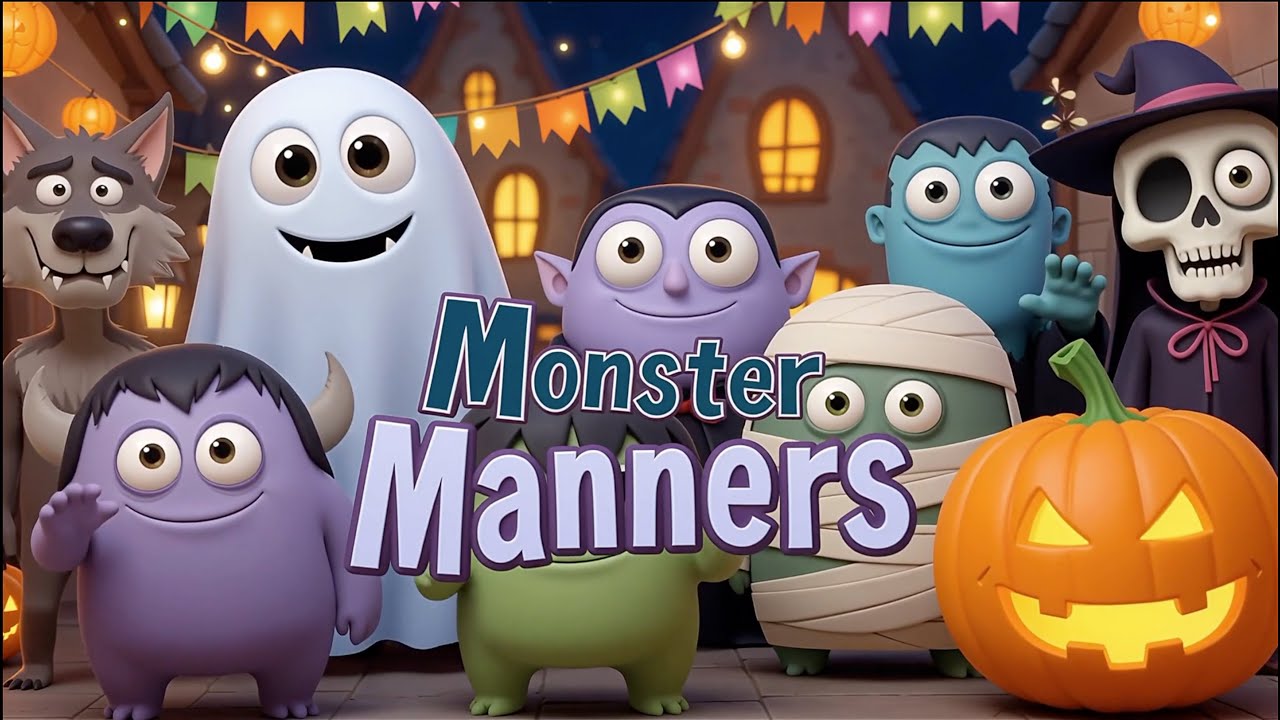 Monster Manners 🧌🎃 | Halloween Kindness Song for Kids | Fun Not Scary Halloween Song 💜🎶