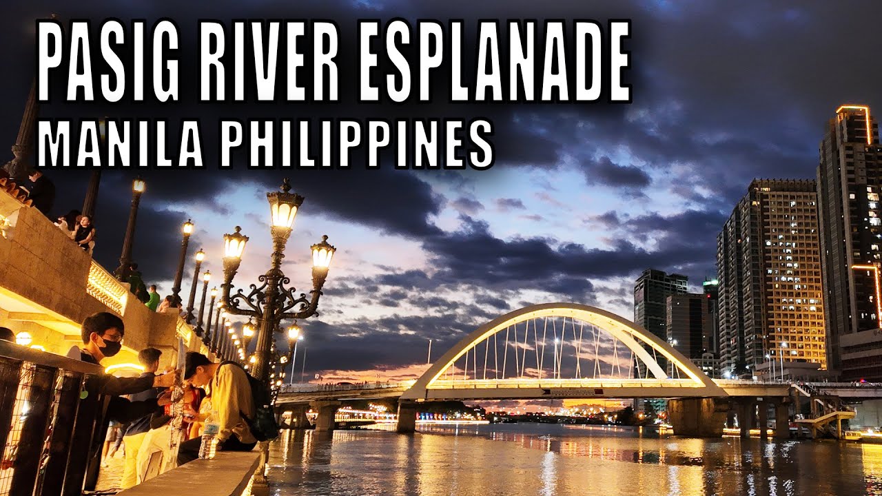 Pasig River Esplanade Manila Philippines Sunset | Walking Tour 4K