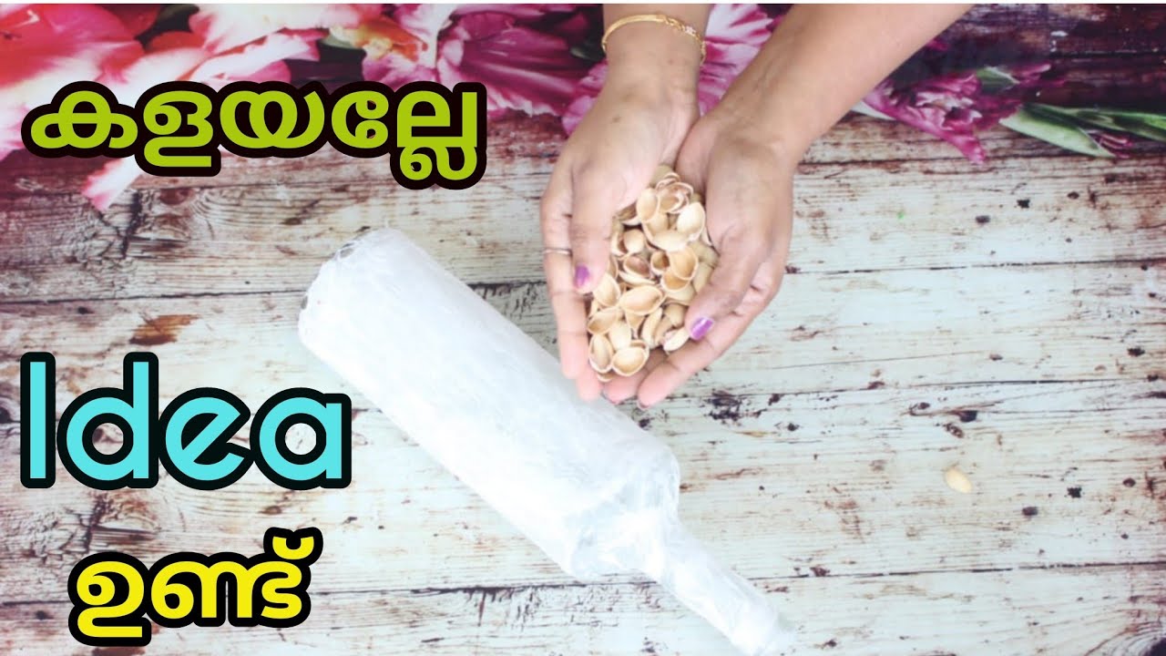 Pista shell Bottle Art malayalamII Easy DIY II Best Out of waste II Simple Home Decor