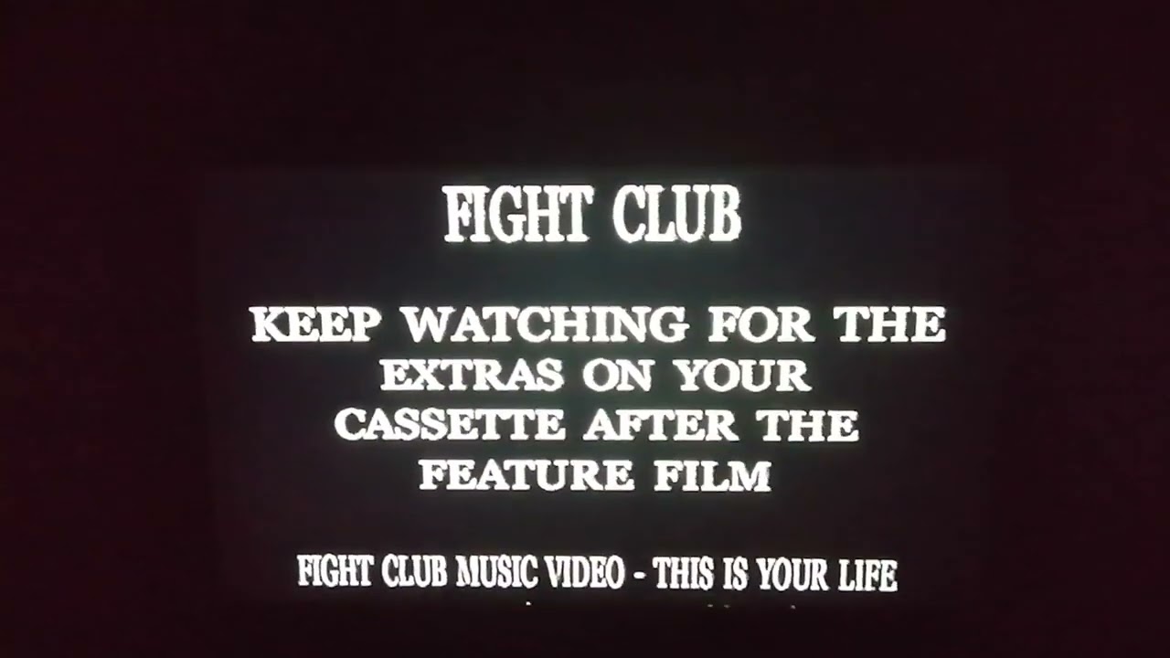 Opening to fight club vhs uk retail tape