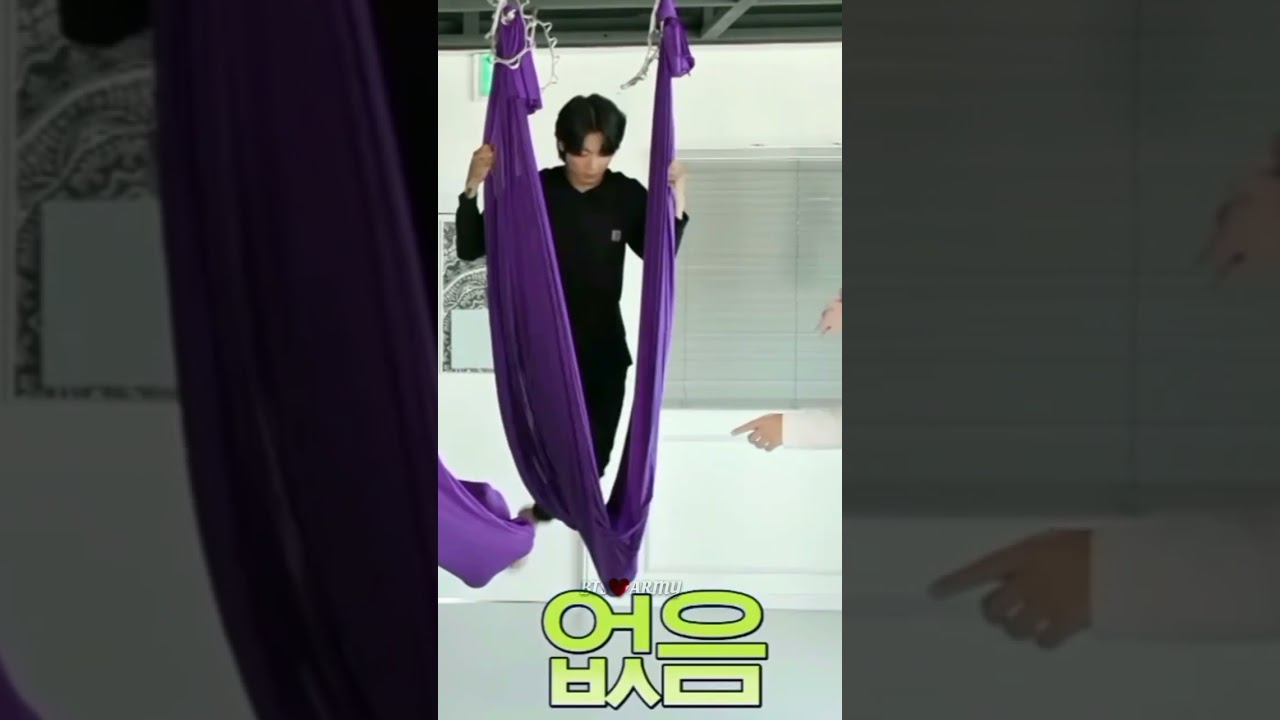 jungkook convert the flying yoga into baby swing 🥰