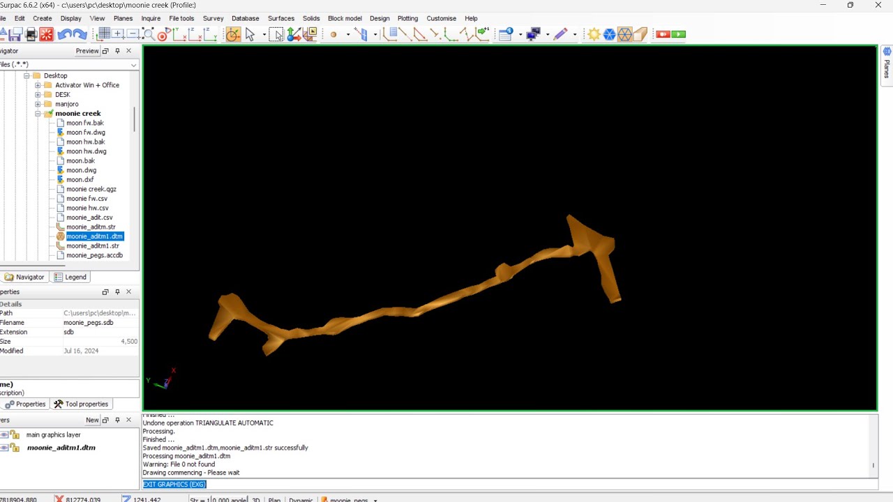 how to make underground 3D plans in surpac