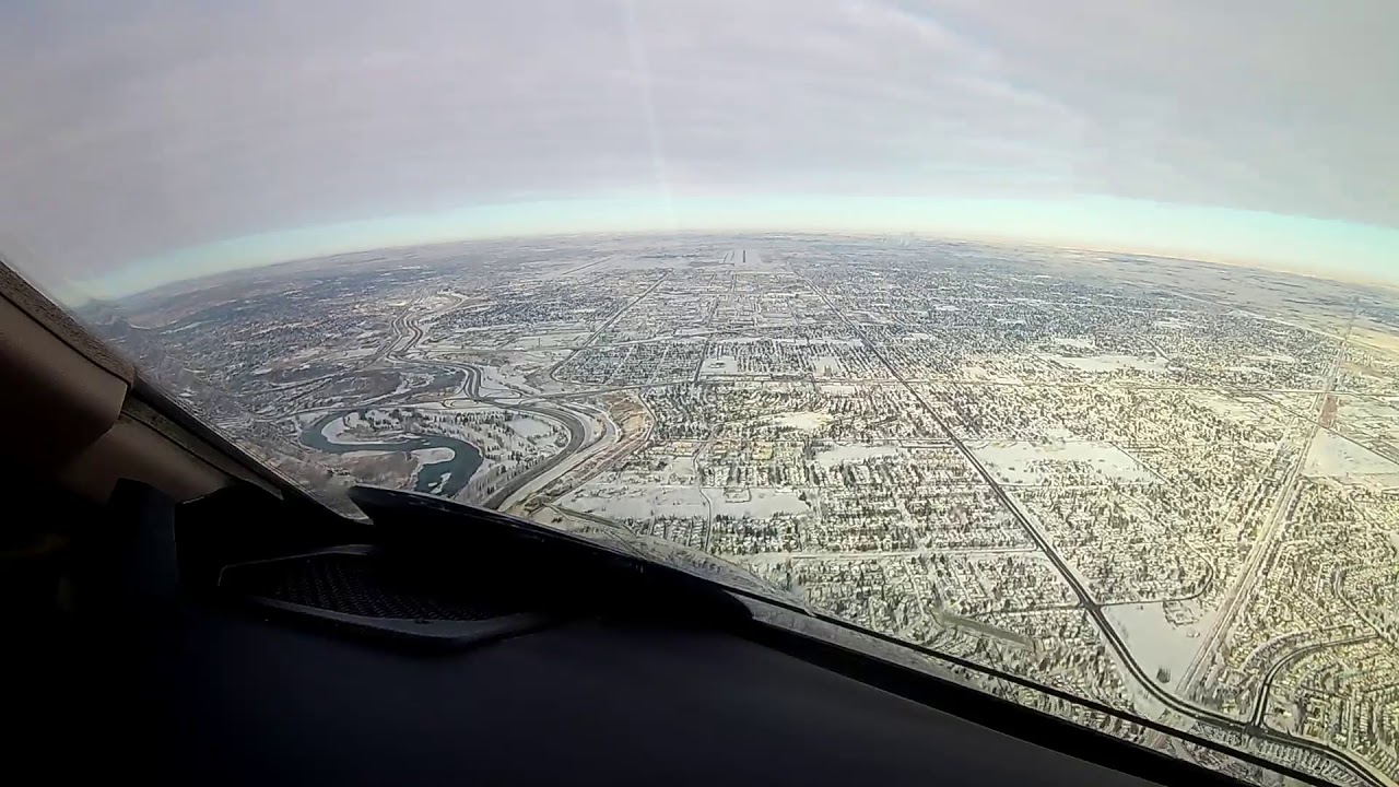 Pilots View Arriving at Calgary International Airport YYC