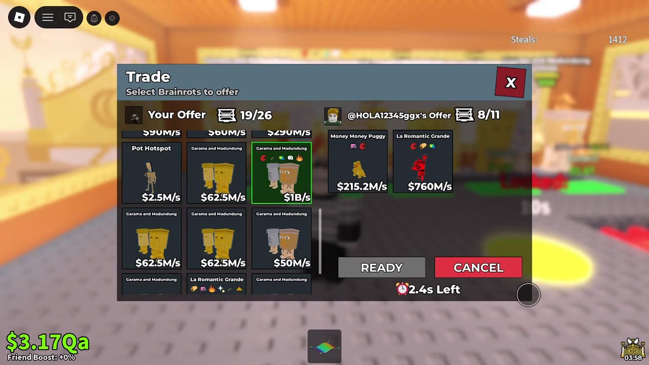 Trading STEAL A BRAINROT LOOKING FOR dragon