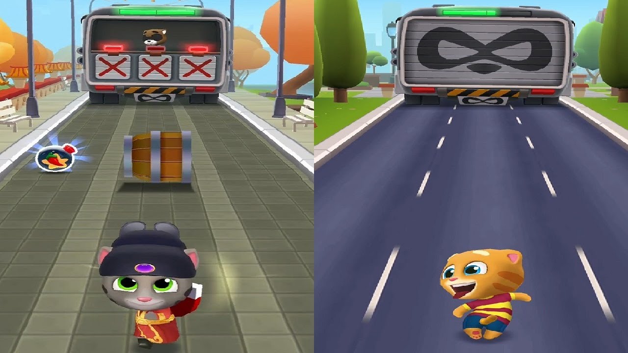 Talking Tom Gold Run Chinese Version Fortune Tom VS GINGER VS Boss Fight Gameplay