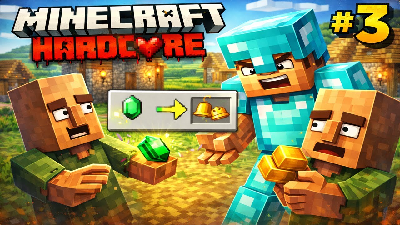 Je commence les échanges avec les villageois !!! MINECRAFT HARDCORE #3