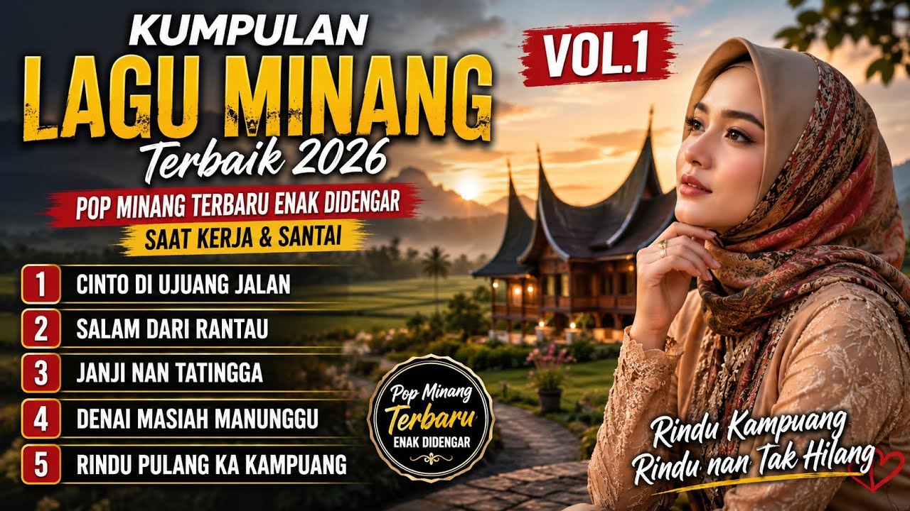 Kumpulan Lagu Minang Terbaik 2026 🎶 Pop Minang Terbaru Enak Didengar Saat Kerja & Santai Vol.1