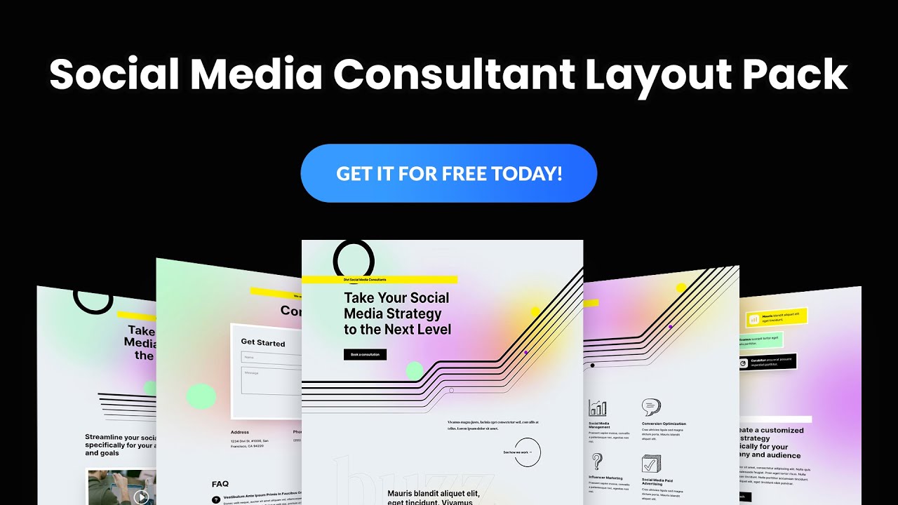 Get a FREE Social Media Consultant Layout Pack for Divi