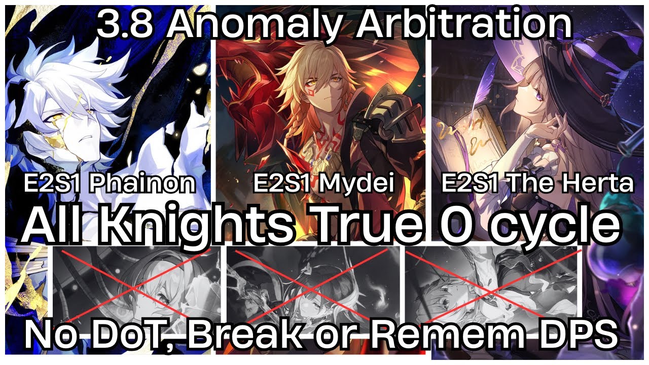 3.8 Anomaly Arbitration - True 0 Cycle without shill teams | E2S1 Phainon / Mydei / The Herta | HSR