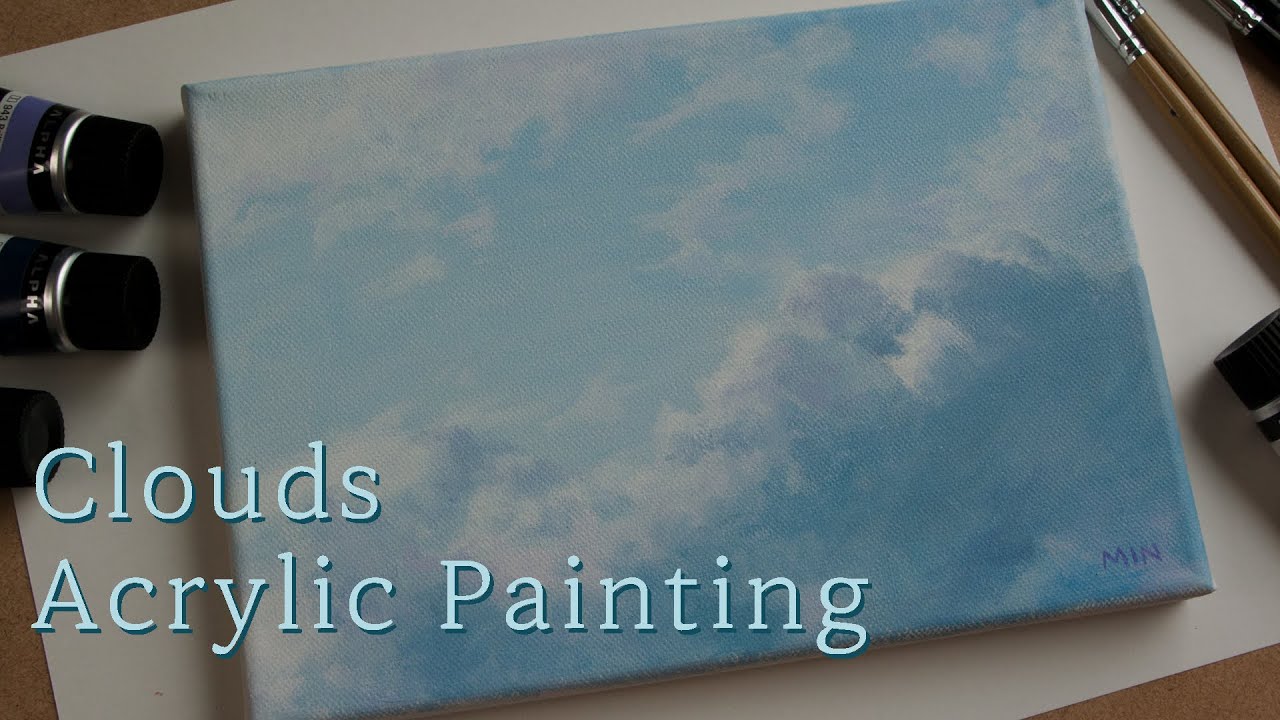 [ENG] 구름 아크릴화/ 초보자를 위한 아크릴 기초/ 4가지 색으로 구름 그리는 법/ How to draw clouds / Sky Acrylic Painting Tutorial