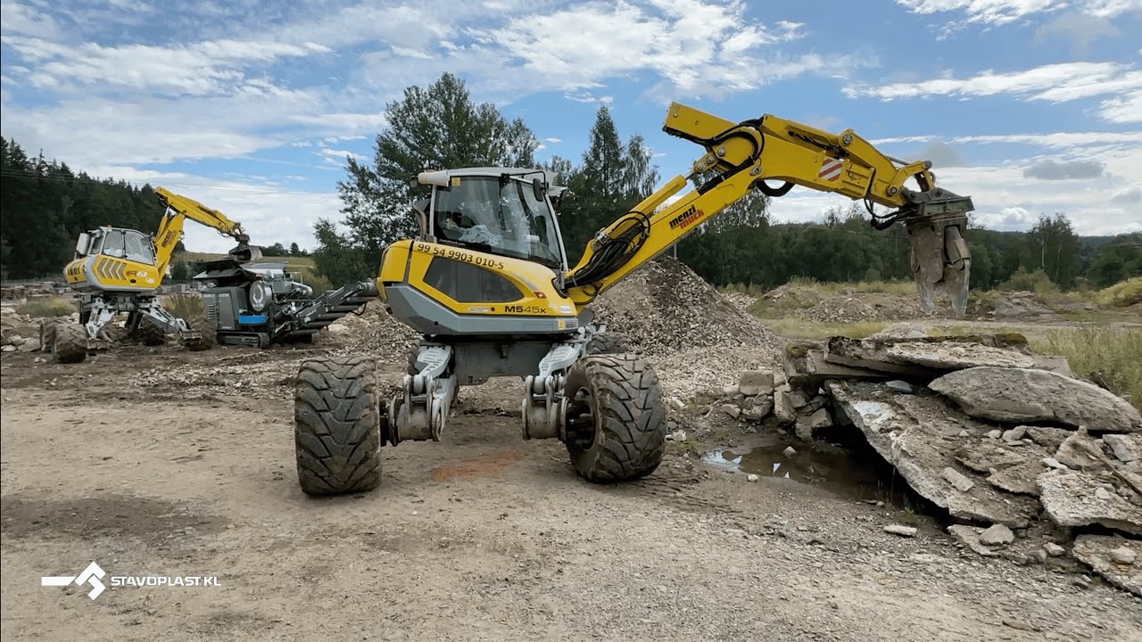 Menzi Muck M545X, Menzi Muck A61 4x4, mobilní drtič Komplet / mobile crusher Komplet / STAVOPLAST KL