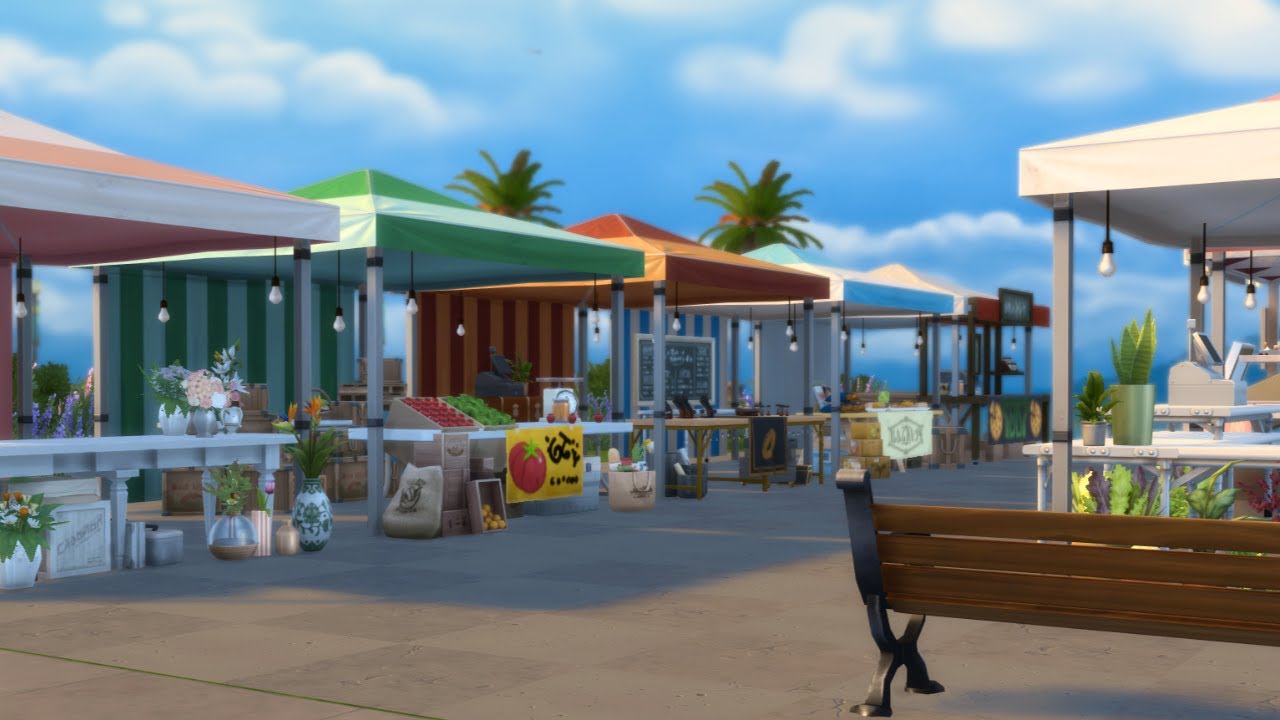 San Sequoia Farmers Market | Sims 4 stop motion build | No CC