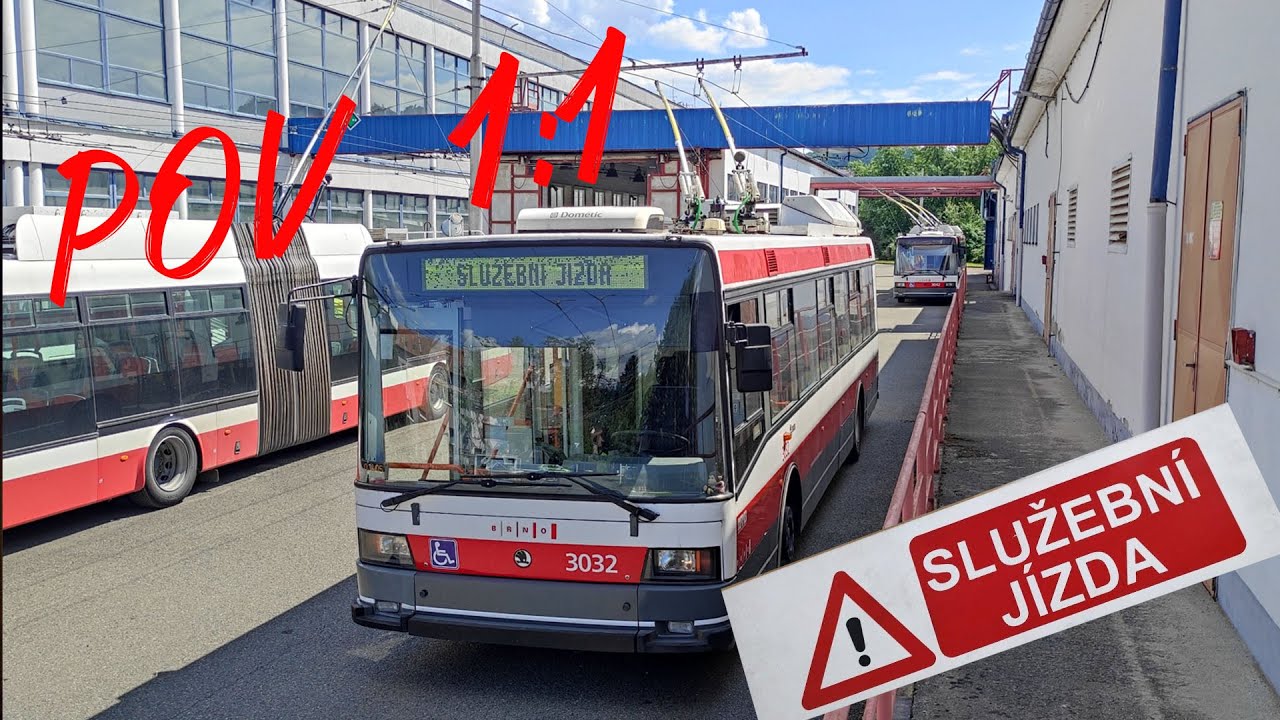 Režijní jízda z vozovny Komín na Vychodilovu - přes Mendlák; DPMB Škoda 21Tr, POV