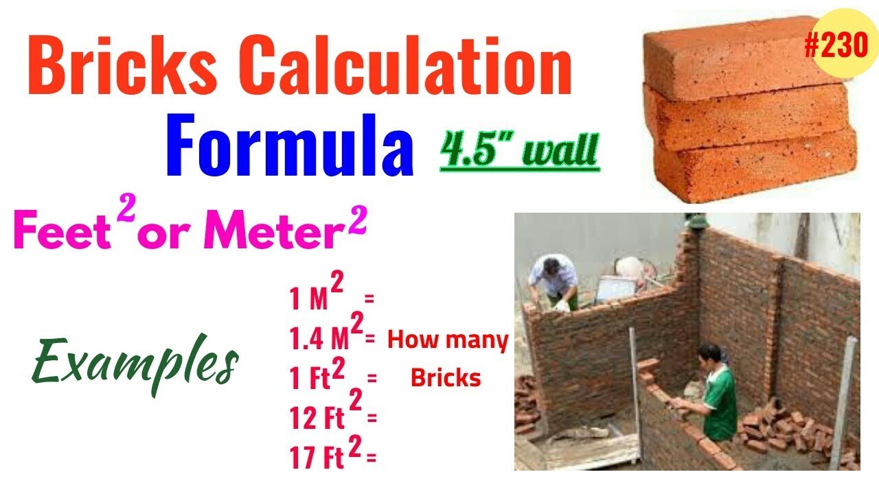 Bricks Calculation Formula in Wall || Brick wall in Square feet or Square Meter