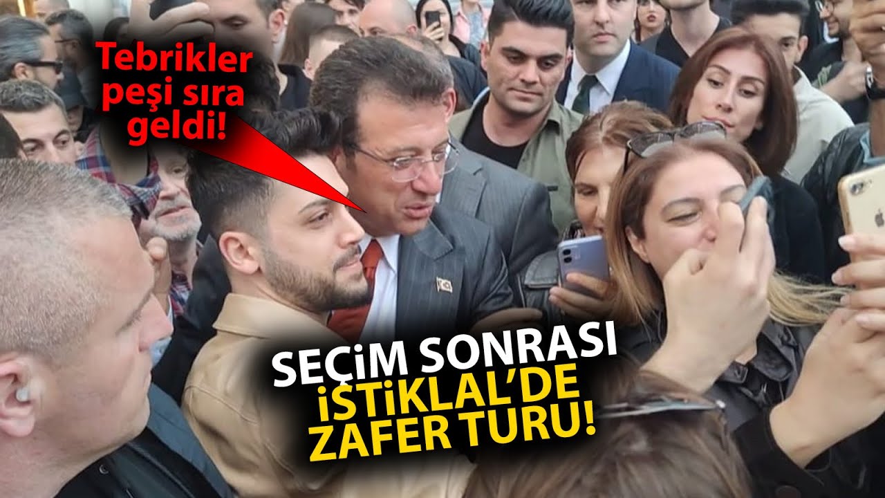 Ekrem İmamoğlu, seçimin sonrası İstiklal Caddesi'nde yürüdü vatandaş tebrik için resmen sıraya girdi